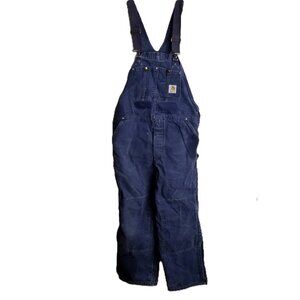 Vintage Carhartt Quilted Lined Bib Overalls 42x28 Made USA Workwear Gorpcore